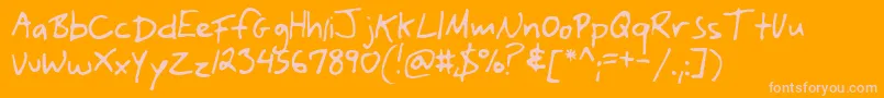 Yank-Schriftart – Rosa Schriften auf orangefarbenem Hintergrund