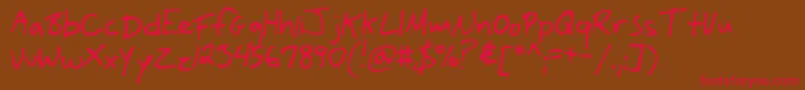Yank-Schriftart – Rote Schriften auf braunem Hintergrund