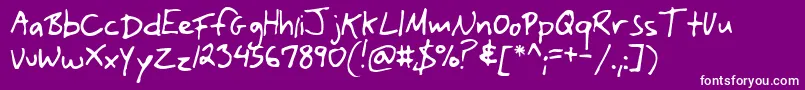 Yank-fontti – valkoiset fontit violetilla taustalla