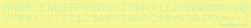 Bitdotted-Schriftart – Grüne Schriften auf gelbem Hintergrund