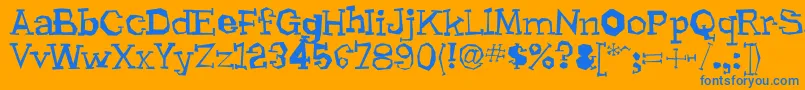 Lhyrma Font – Blue Fonts on Orange Background