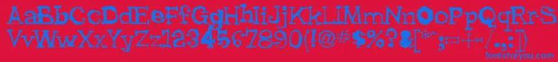 Lhyrma Font – Blue Fonts on Red Background