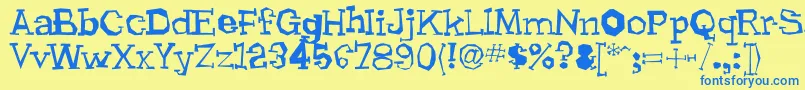 Lhyrma Font – Blue Fonts on Yellow Background