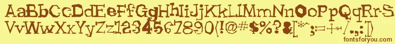 Lhyrma Font – Brown Fonts on Yellow Background