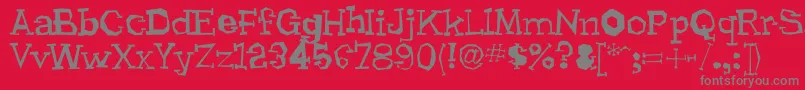 Lhyrma-Schriftart – Graue Schriften auf rotem Hintergrund
