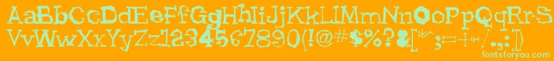 Lhyrma Font – Green Fonts on Orange Background