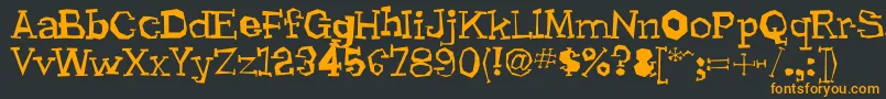 フォントLhyrma – 黒い背景にオレンジの文字