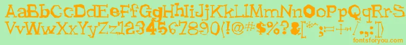 Lhyrma Font – Orange Fonts on Green Background
