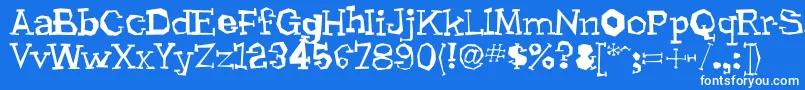 フォントLhyrma – 青い背景に白い文字