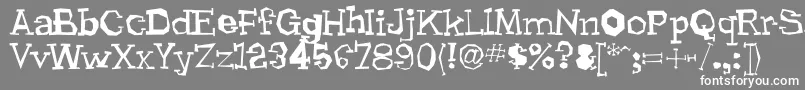 Lhyrma-Schriftart – Weiße Schriften auf grauem Hintergrund