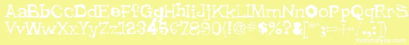 Lhyrma Font – White Fonts on Yellow Background