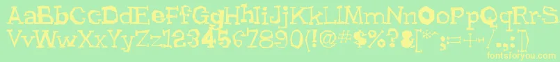 Lhyrma Font – Yellow Fonts on Green Background