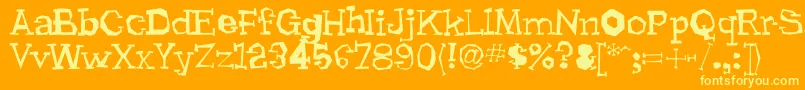 Lhyrma Font – Yellow Fonts on Orange Background