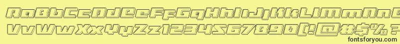 Turbochargeengraveital Font – Black Fonts on Yellow Background