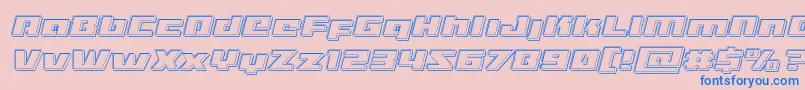 Turbochargeengraveital Font – Blue Fonts on Pink Background