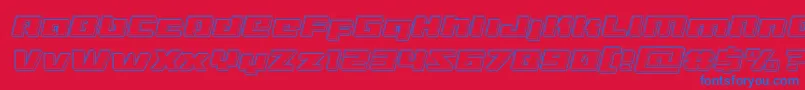 Turbochargeengraveital Font – Blue Fonts on Red Background