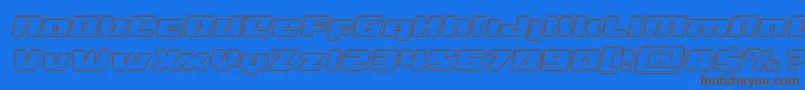 Turbochargeengraveital Font – Brown Fonts on Blue Background