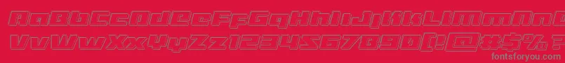 Turbochargeengraveital Font – Gray Fonts on Red Background