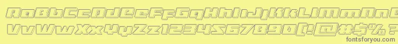 fuente Turbochargeengraveital – Fuentes Grises Sobre Fondo Amarillo