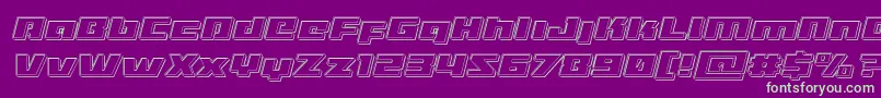 Turbochargeengraveital Font – Green Fonts on Purple Background