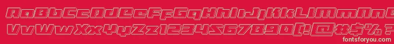 Turbochargeengraveital Font – Green Fonts on Red Background
