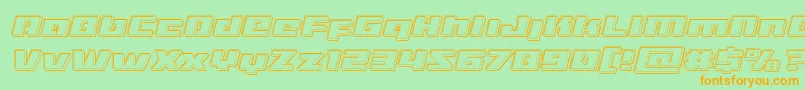 Turbochargeengraveital Font – Orange Fonts on Green Background