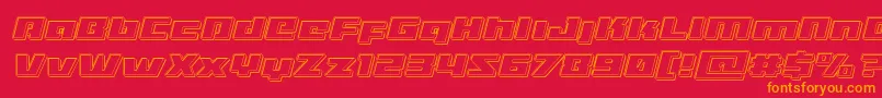 Turbochargeengraveital Font – Orange Fonts on Red Background