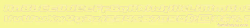 Turbochargeengraveital-Schriftart – Rosa Schriften auf gelbem Hintergrund