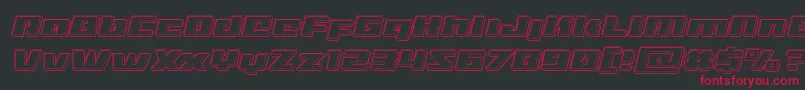 フォントTurbochargeengraveital – 黒い背景に赤い文字