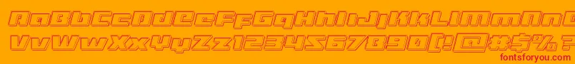 Turbochargeengraveital Font – Red Fonts on Orange Background
