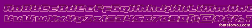 Turbochargeengraveital Font – Yellow Fonts on Purple Background