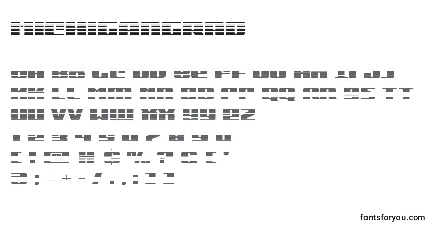 Шрифт Michigangrad – алфавит, цифры, специальные символы