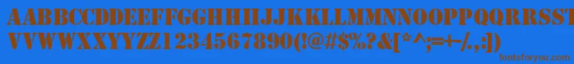 Templatecapsssk Font – Brown Fonts on Blue Background