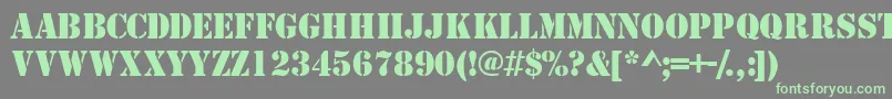 Templatecapsssk Font – Green Fonts on Gray Background