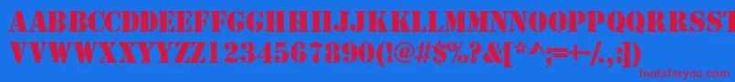 Templatecapsssk Font – Red Fonts on Blue Background