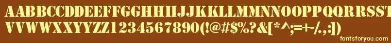 Templatecapsssk Font – Yellow Fonts on Brown Background