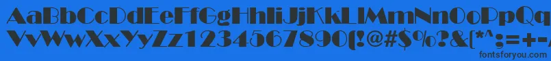 BroadwayRegularDb Font – Black Fonts on Blue Background