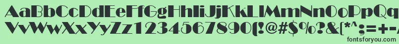 BroadwayRegularDb Font – Black Fonts on Green Background