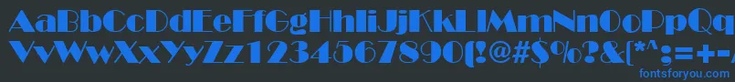 BroadwayRegularDb Font – Blue Fonts on Black Background