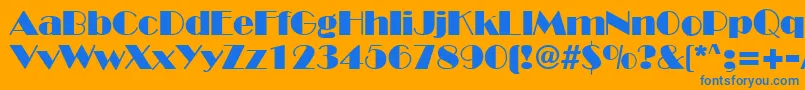 BroadwayRegularDb Font – Blue Fonts on Orange Background