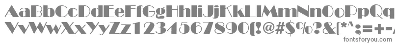 BroadwayRegularDb-fontti – harmaat kirjasimet valkoisella taustalla