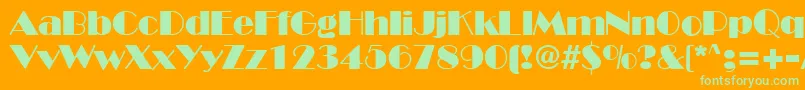 BroadwayRegularDb Font – Green Fonts on Orange Background