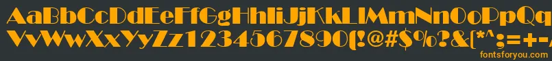 BroadwayRegularDb Font – Orange Fonts on Black Background