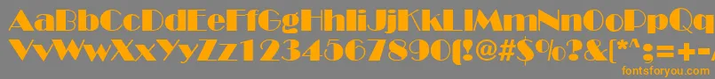 BroadwayRegularDb Font – Orange Fonts on Gray Background