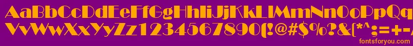 BroadwayRegularDb Font – Orange Fonts on Purple Background