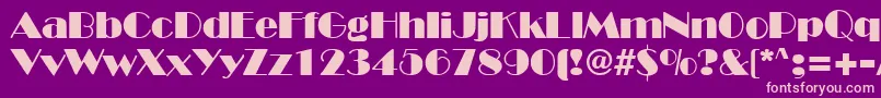 BroadwayRegularDb Font – Pink Fonts on Purple Background