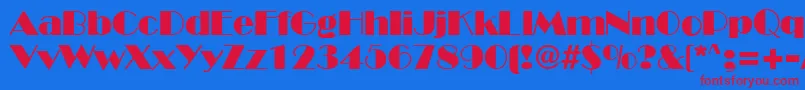 BroadwayRegularDb Font – Red Fonts on Blue Background