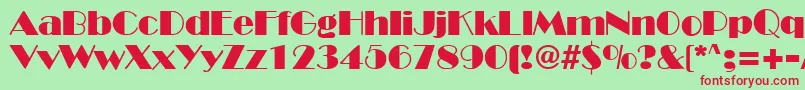 BroadwayRegularDb Font – Red Fonts on Green Background