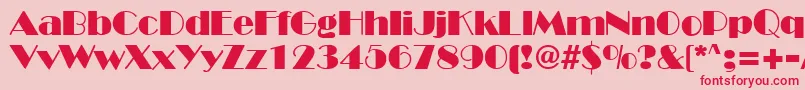 BroadwayRegularDb Font – Red Fonts on Pink Background