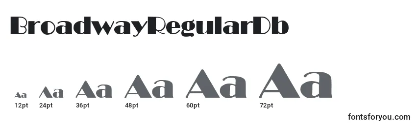 BroadwayRegularDb Font Sizes